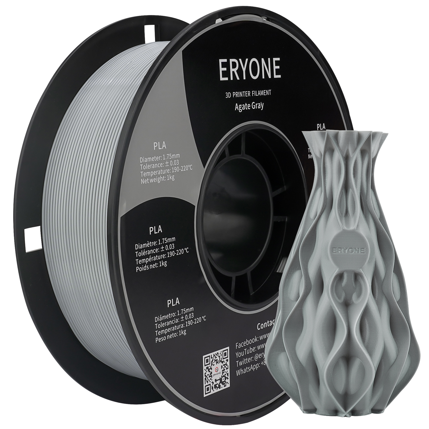 ERYONE filament imprimante 3d pla 10kg rainbow pla filament pla filament 1.75mm 3mm