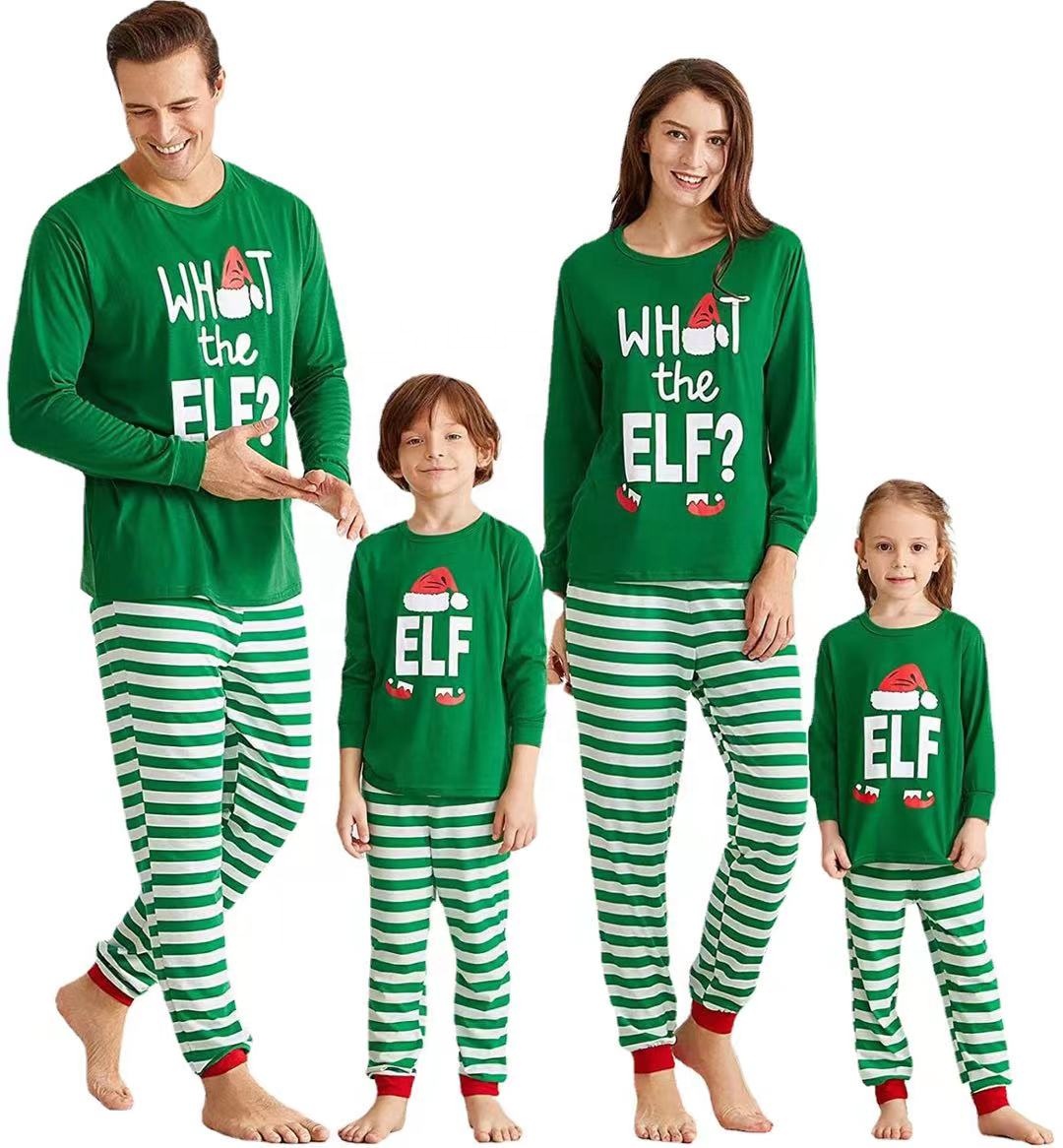Christmas Family Parent-Child Outfit Pajamas Green Sets
