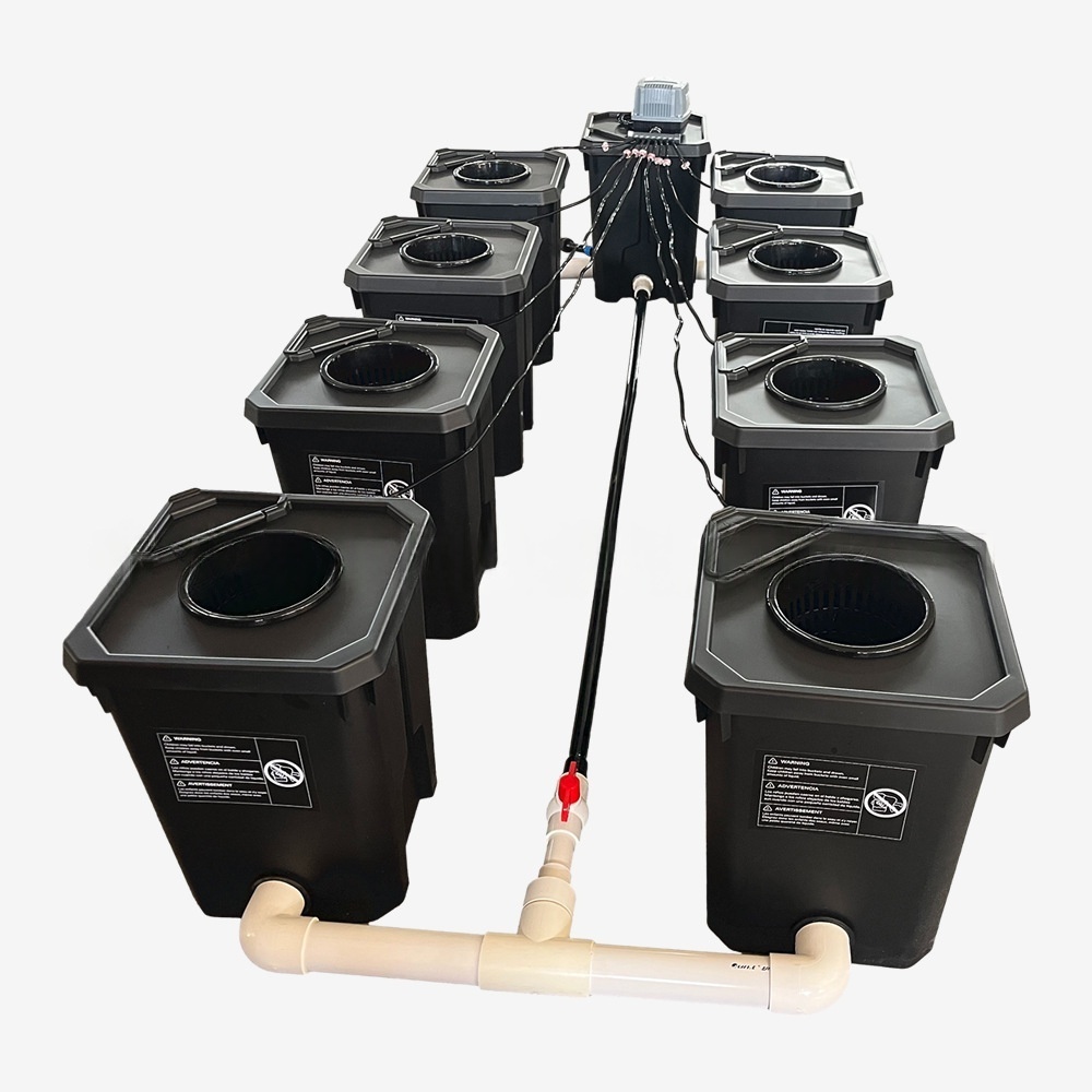 Wholesale RDWC 8 Buckets 27L Recirculating Hydroponic System 7 Gallon Dutch Bucket System Other Garden Supplies-Made Plastic PP