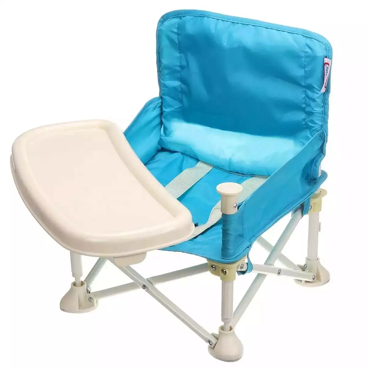Travel Booster Seat with Tray for Baby Folding Portable High Chair for Eating, Camping, Beach, Lawn