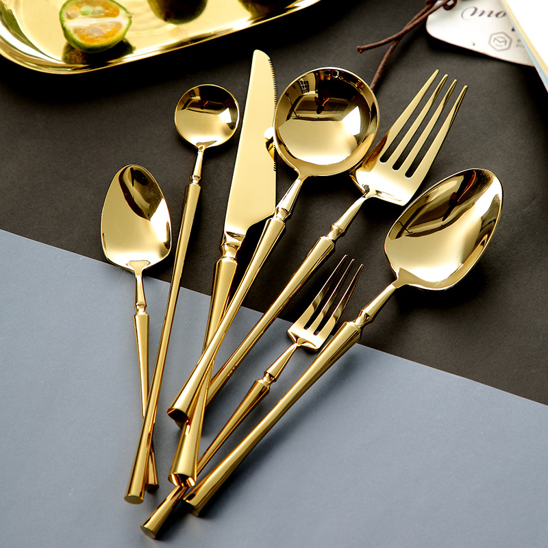 Stainless Steel Cutlery Set Gold Sliver Dinnerware Knife Fork Spoon Coffee Spoon Dinner Set Tableware Flatware Set