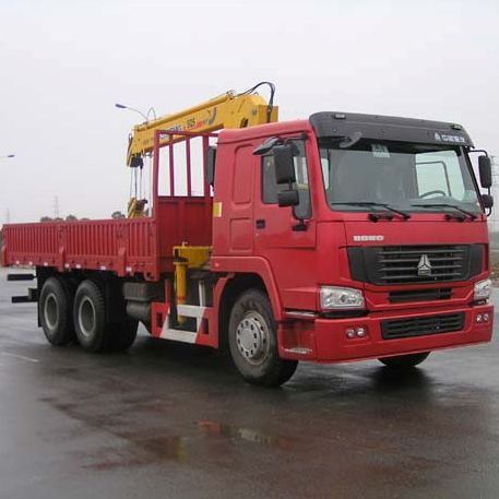 Sinotruk HOWO tipper truck with crane 10t/14t cranes