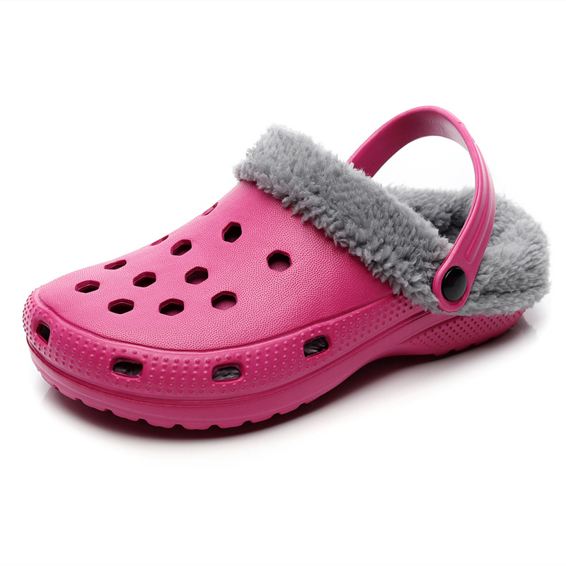 New Autumn And Winter Garden Clog Shoe With Fur Women Warm Garden Clogs Shoes