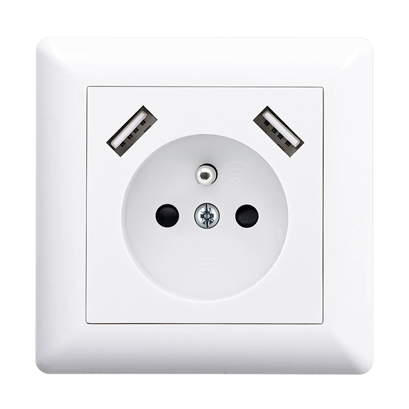 Оптовая продажа 16A 250V EU/со стандартами качества Евросоюза (CE) двойное usb-зарядное устройство по стандартам ЕС розетка, французская, хорошее качество электрические розетки для Польша рынка