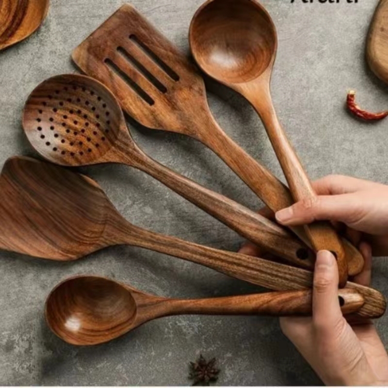 5pcs Kitchen Utensils Cooking Set Wooden Handle Silicone Spatula and Spoon Cozinha Cocina Ustensils Silicona for Kitchen Use