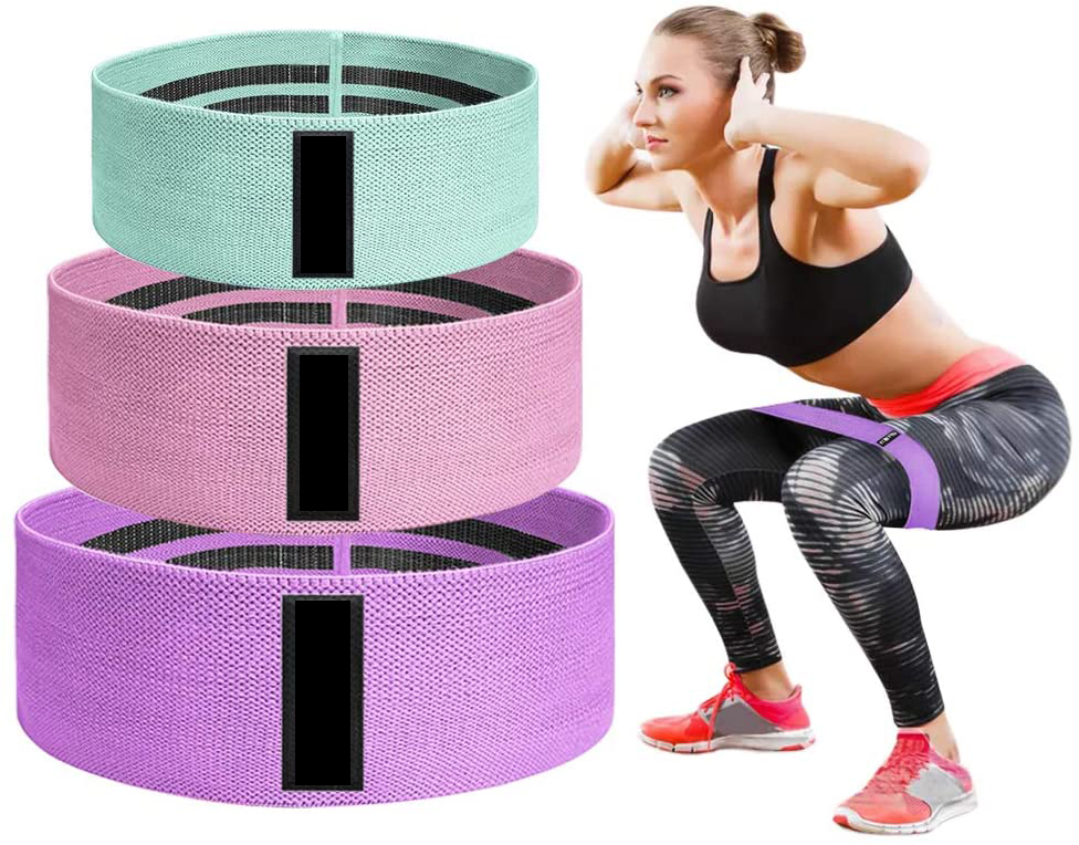 Resistance Bands for Legs and Butt - Non Slip Elastic Exercise Bands Set for Stretching, Strength Training, Physical Therapy