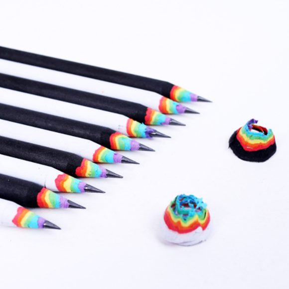 Advertising Paper Rainbow HB Eco-Friendly Pencils Cute Student Gifts Black and White Barrel