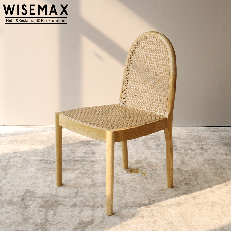 Мебель WISEMAX, мебель для кафе и ресторана, натуральный ротанговый стул из массива дерева с высокой спинкой, французское садовое кресло в стиле ретро, обеденный стул из тростника