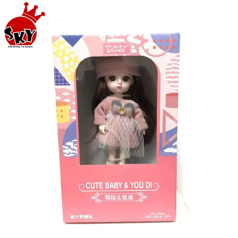 New Removable Joint cute dolls toys for girls with Delicate 3D Eyes Brown Hair New Gift princess doll for sale