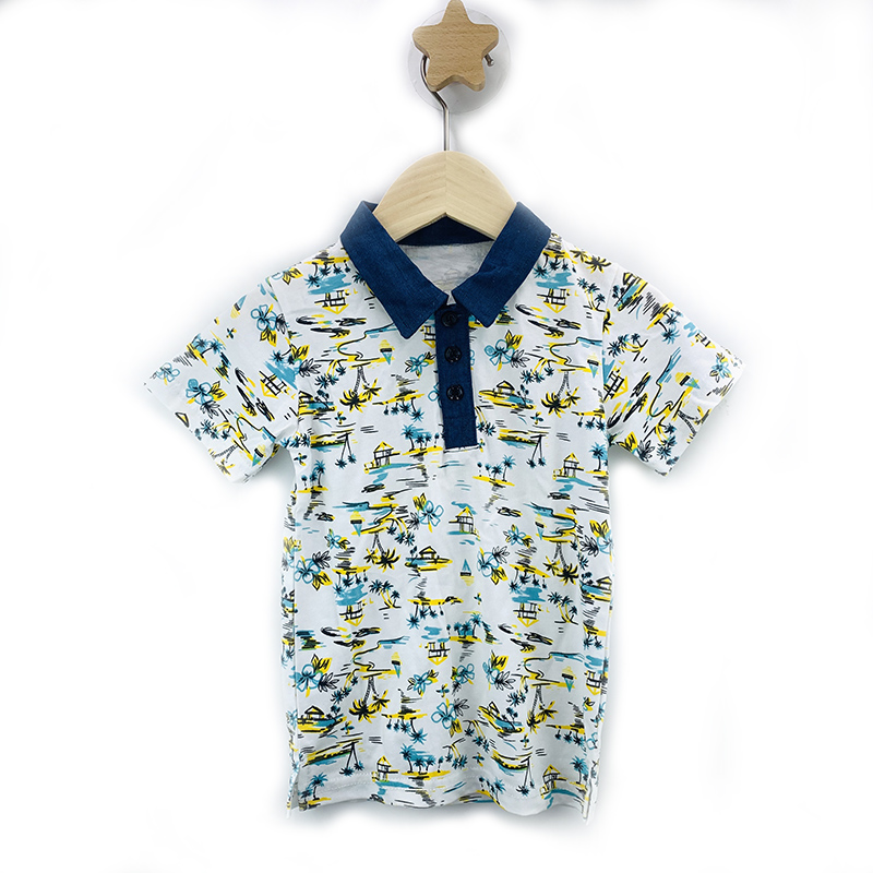 Low MOQ Hot Sale Custom Kids Short Sleeve Printed Shirt