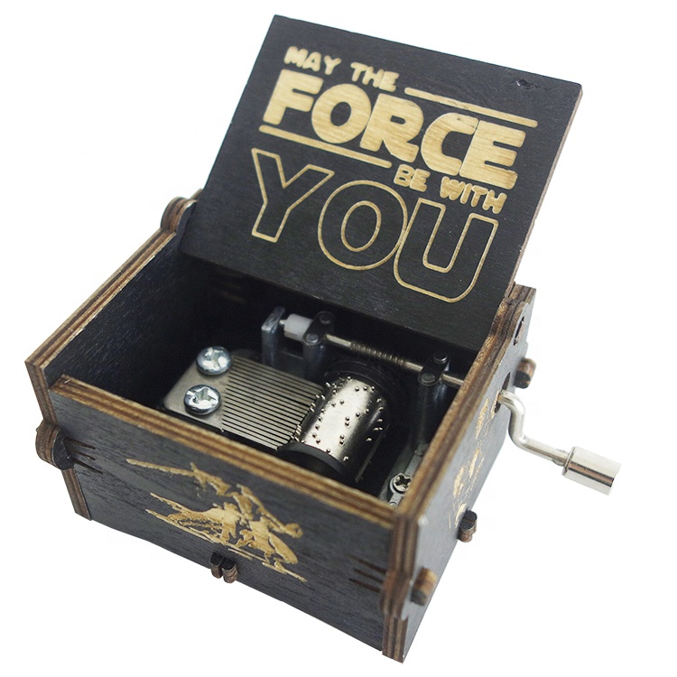 RTS Оптовая Продажа Классический резной ручной коленчатый фильм Star R Wars деревянная музыкальная шкатулка