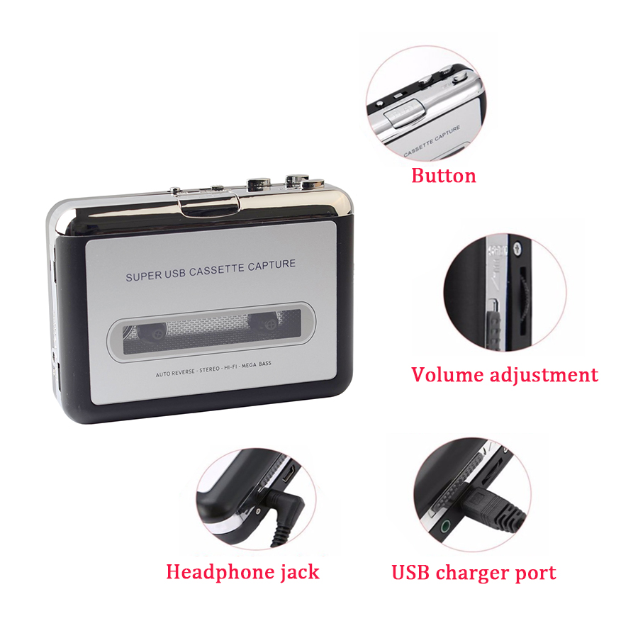 USB кассеты для MP3 конвертер Захват аудио музыкальный плеер магнитофон