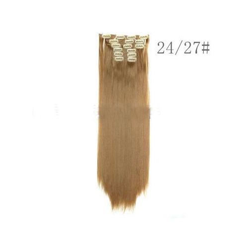 best quality multi color 24 inches clip in synthetic hair extension for 140 g