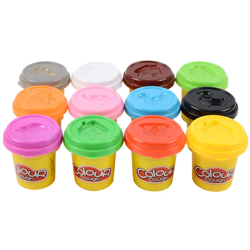 Zhorya kids diy 12 colors intelligent playdough kit baby clay toys plasticine play dough sets for kids