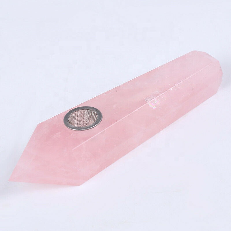 Smoking accessories Natural Crystal Smoking Weed Engraved Logo Pipe weed smoking pipes