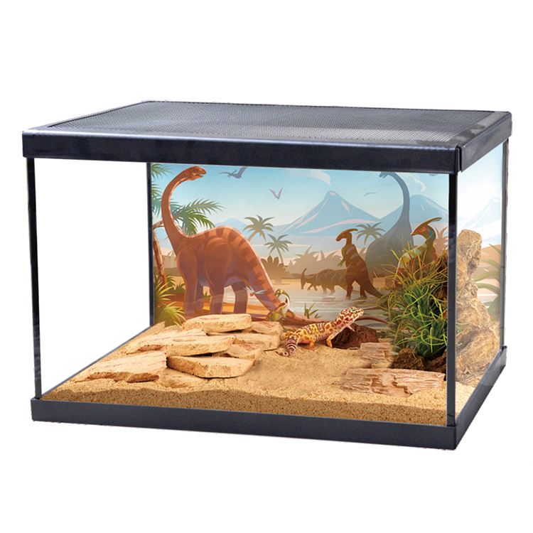 Aquarium Fish Tank Reptile Glass Terrarium Pet Cage For Frog Gecko Metal Net Climbing