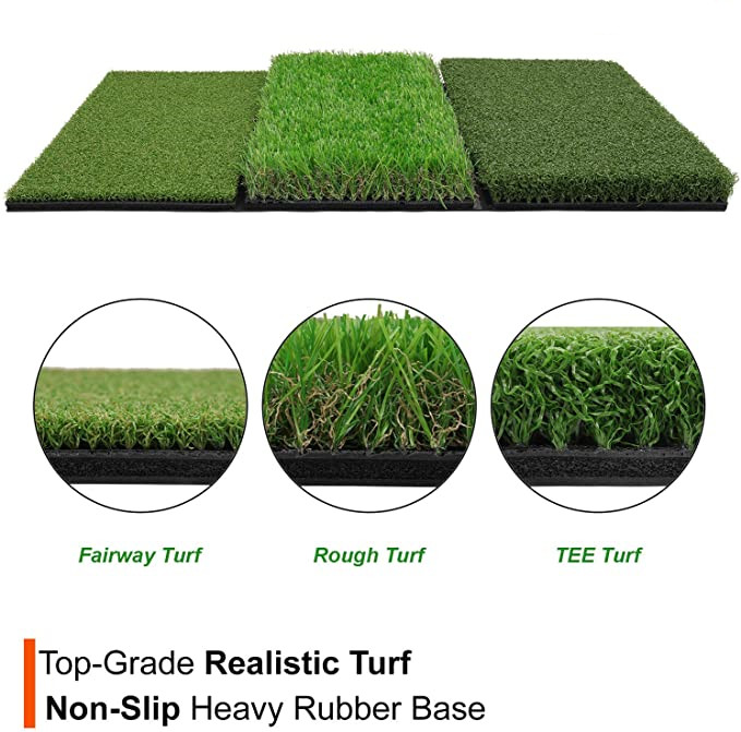 Competitive Price Portable Driving Rubber Floor Carpet 40*60 cm/15*23' Tri Turf Golf Mat