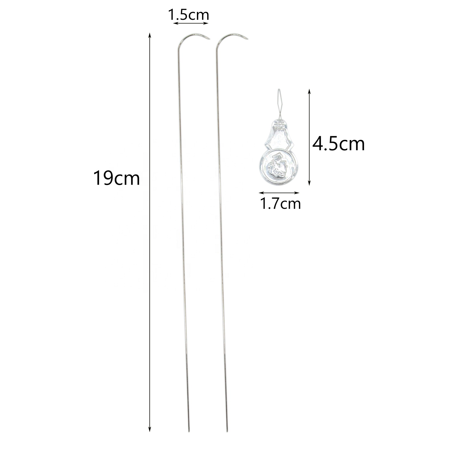 Seed Bead Spinner Curved Needles 2 pcs with Threader