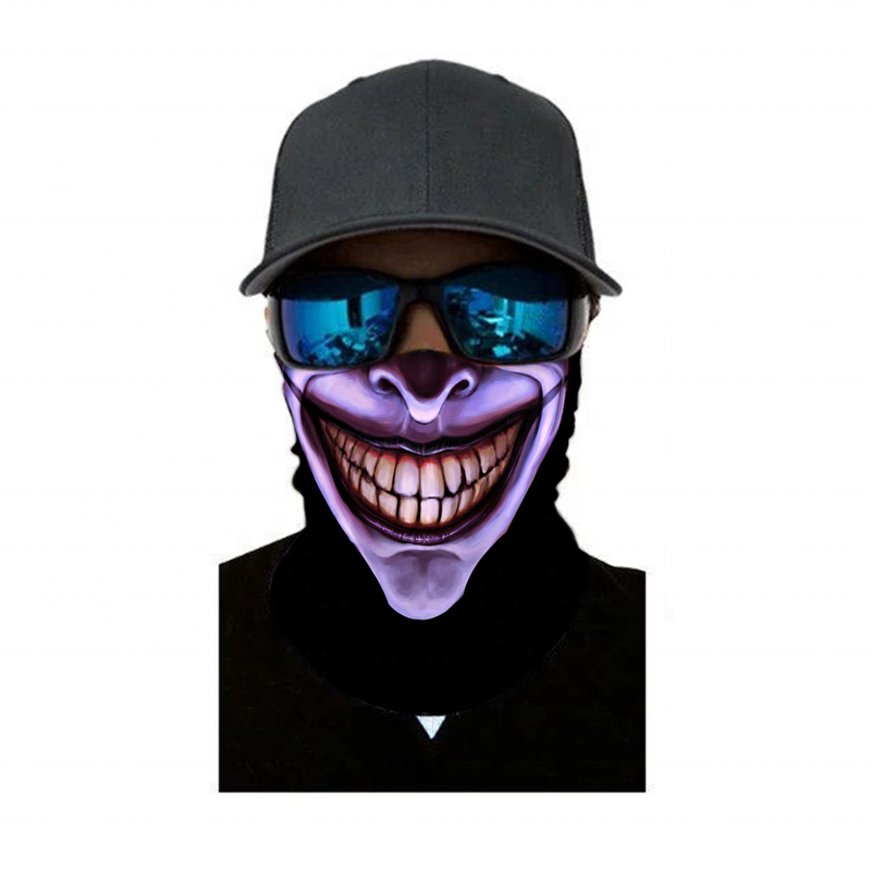 Low MOQ 3D printing multifunction bandana scarf 2021 halloween masks wholesale
