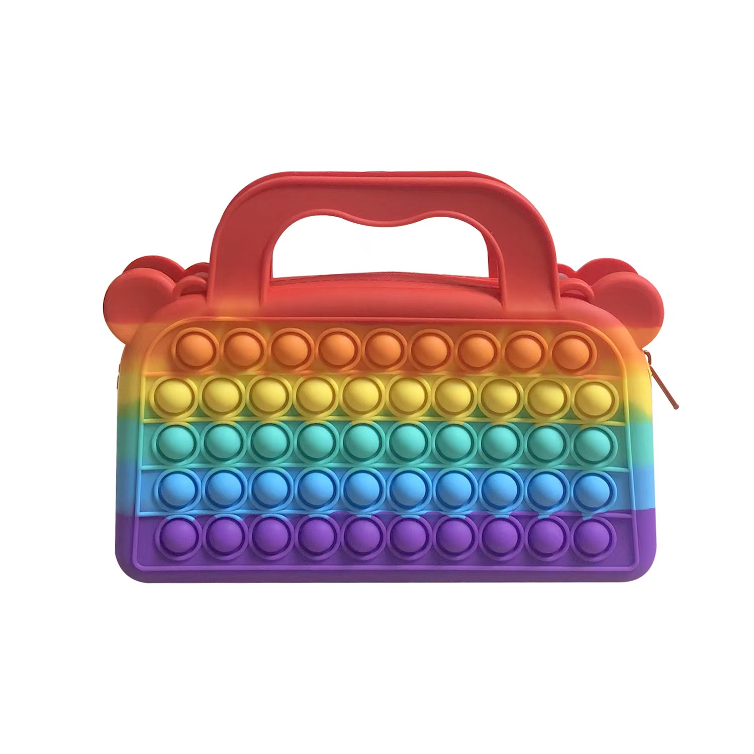 Pop Shoulder Bags Fidget Toys For Kids, Push Bubble Sensory Toy Silicone Handbags Purse Bags Popper Stress Relief Backpack