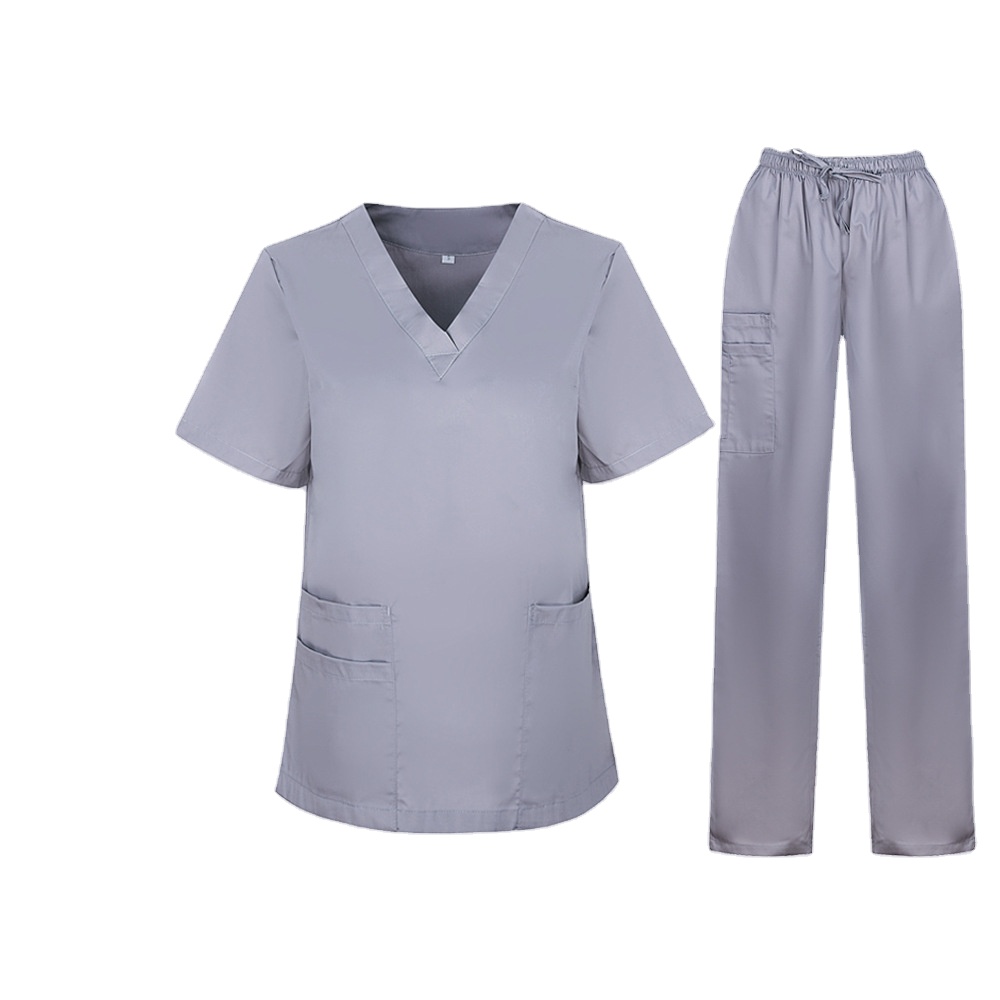 Two Pieces high quality Hospital Uniforms Women and Man Nursing Scrubs Suit Beauty Salon Work Cloth Scrubs Set