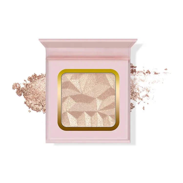 Cosmetics Makeup Single Pink Packaging Custom Baked Highlighter Makeup Private Label