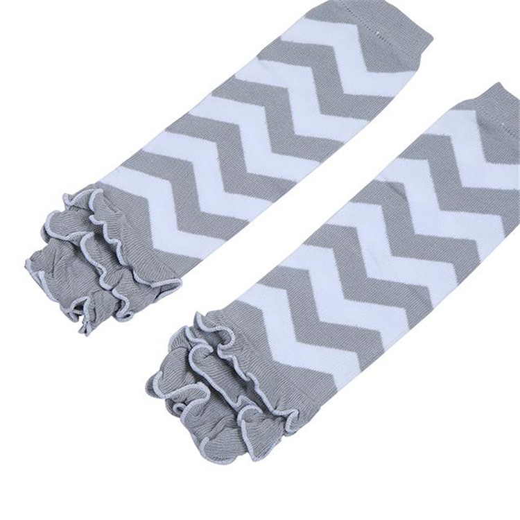 Wholesale direct cotton leg warmer striped gray soft leg warmers for children girls