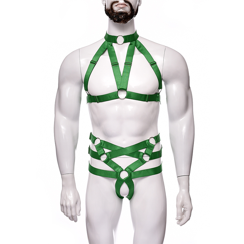 New products High - Quality Hollow-Out Show Chest Big Gay Dance Bar Performance Clothing Men's Sexy Lingerie Set