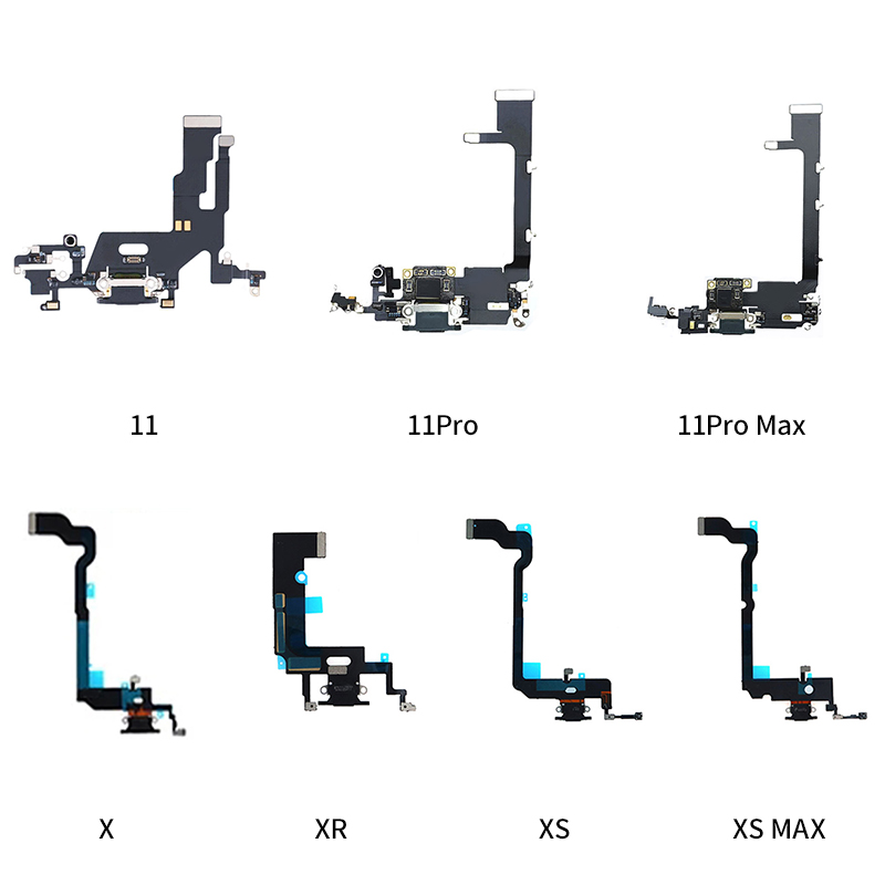 Зарядный порт док-станция с гибким кабелем для iPhone X Xs Xr Xsmax 11 11pro 11promax, запасные части для телефона, ремонт с USB-зарядкой