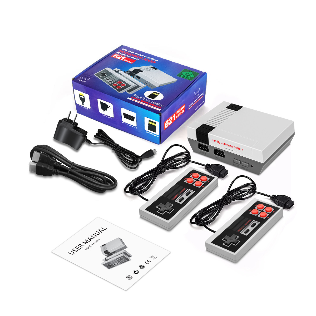 HDMI NES621 Ретро портативная игровая консоль Встроенные игры мини-ТВ Игры для NES US 8 бит Ретро Классический Портативный игровой плеер игрушка