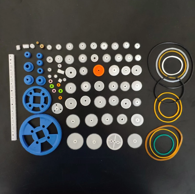 Набор пластиковых зубчатых колес DIY сборочный игрушечный зубчатый ремень червячная лента колесо секционная Корона двойной вал слой вертолет автозапчасти