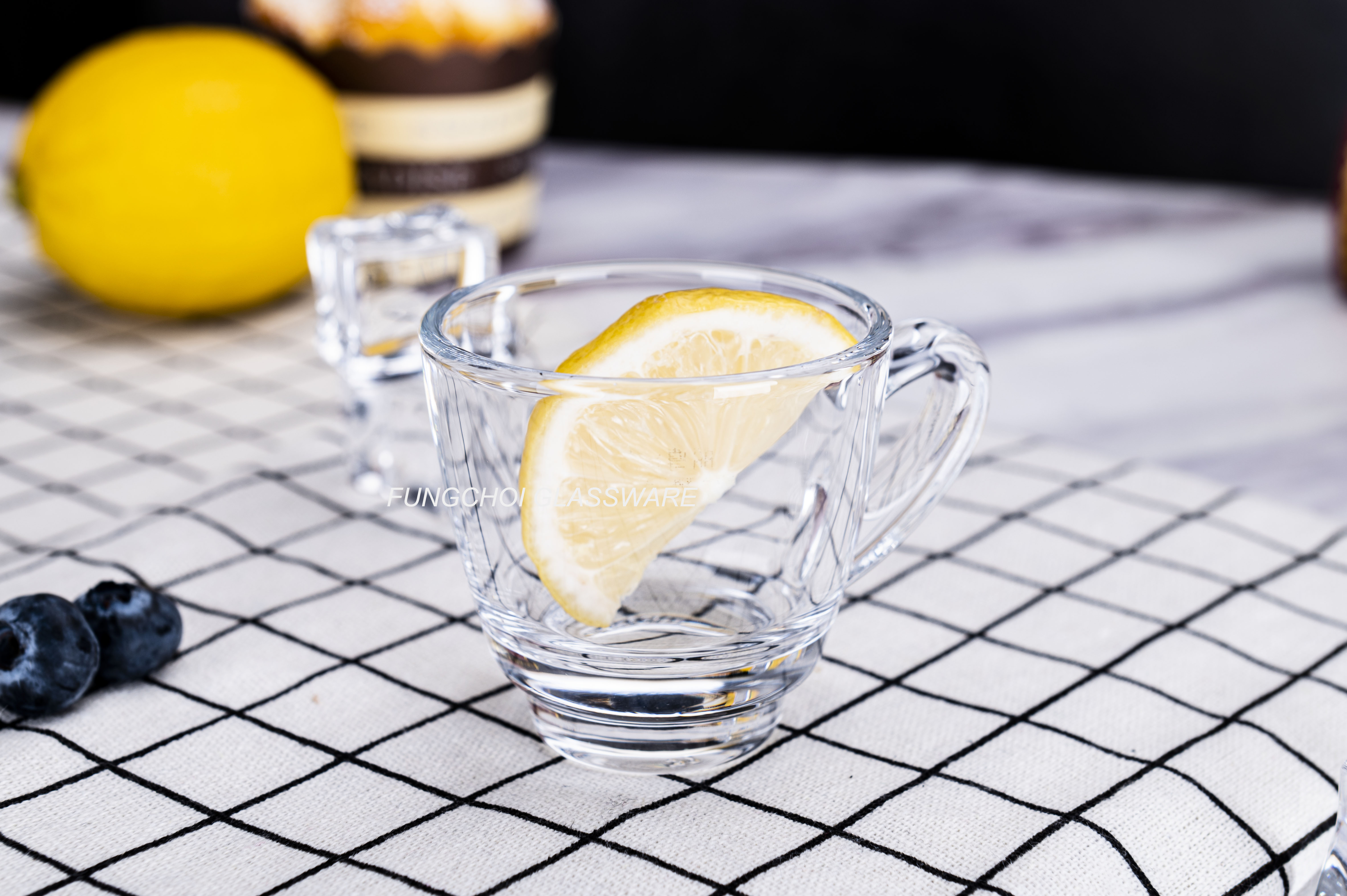 2oz 60 мл мини размер чашки кофе эспрессо прозрачный tequlia питьевой стакан выстрелов алкоголя питьевой сервировочный стекло с ручкой