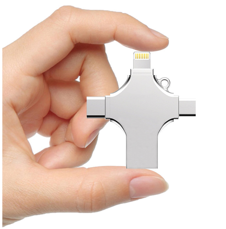 Новый флеш-накопитель 4 в 1 USB 3,0 для iPhone Android Type C Usb Key OTG 16 ГБ 32 ГБ Pendrive 128 ГБ