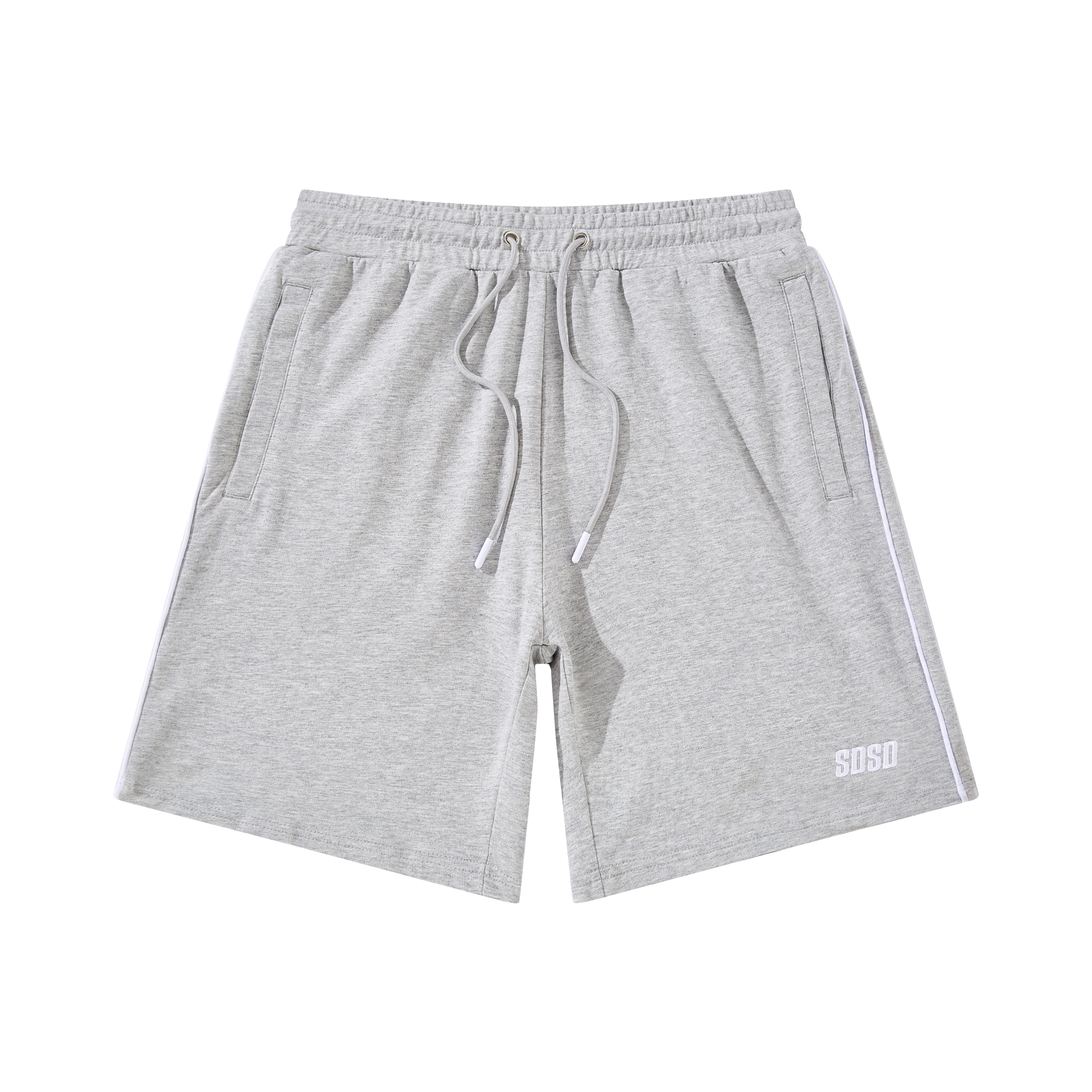 Wholesale Drawstring Embroidery Logo Grey Shorts French Terry Cotton Custom Men Shorts