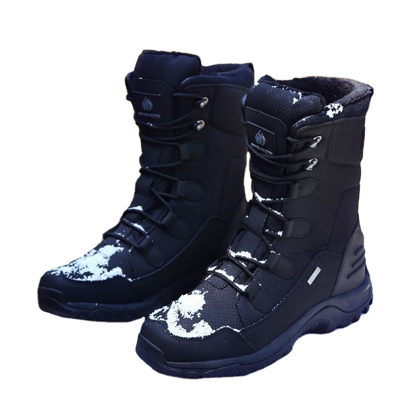Medium boots warm plush cotton shoes thick soles antiskid waterproof women's Boots