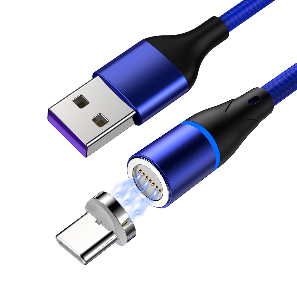 Горячая продажа Usb A к Usb C TPE материал нейлоновый Плетеный 5A Быстрая зарядка Usb Магнитный кабель Тип C