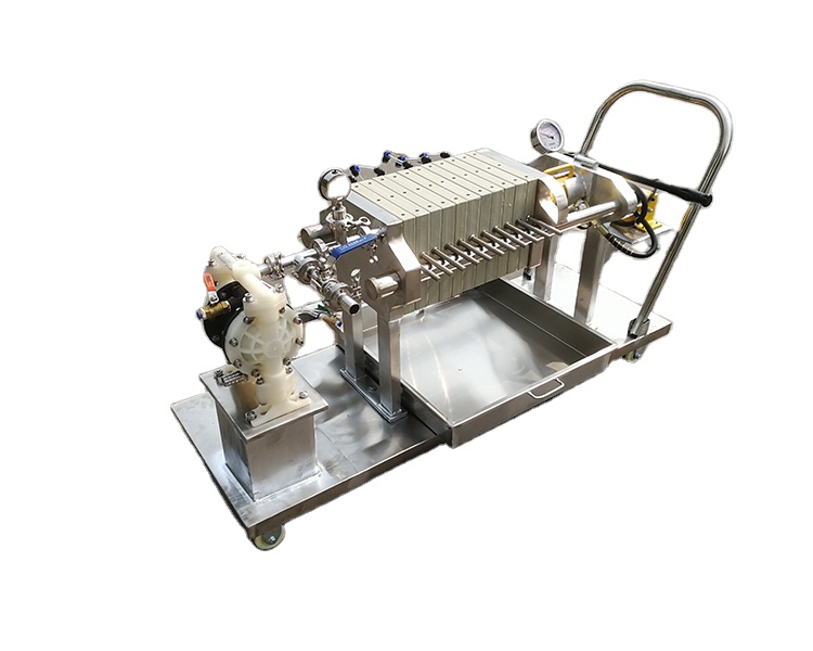 Customized Movable Industrial Filtration System on Trolley for Beverage Small Batch Filtration Equipment