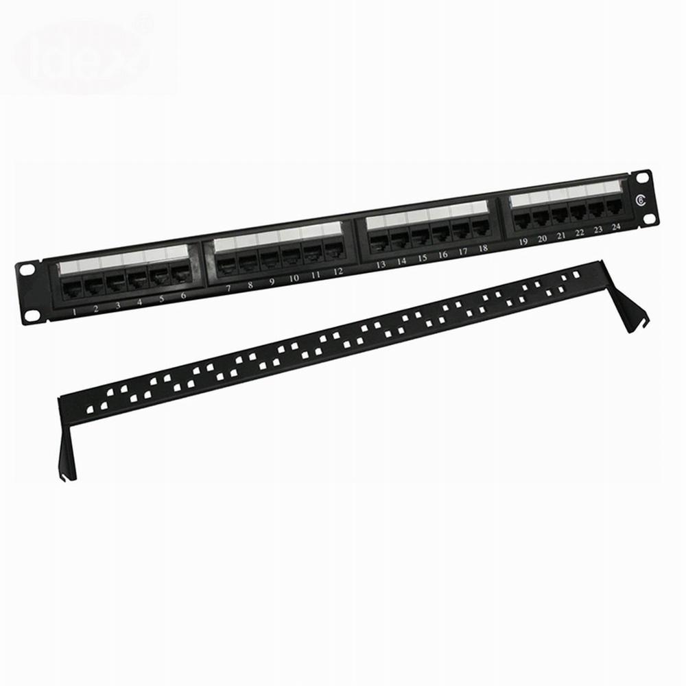 Сделано в Китае 1U 19 дюймов 19 "24 портов пустой патч-панели Cat6 Keystone RJ45 UTP Ethernet LAN Сетевой Патч-панель