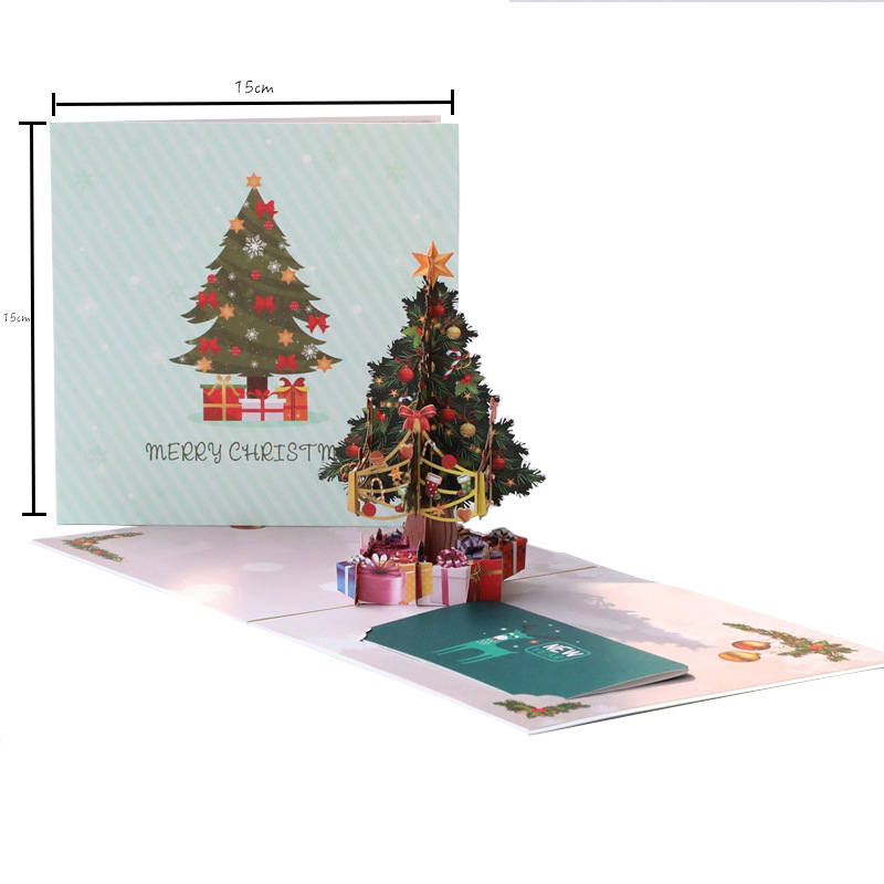 Рождественская открытка, выдвижная Рождественская елка Arbol De Navidad Mini 2020, в коробке, набор 3d рождественских открыток