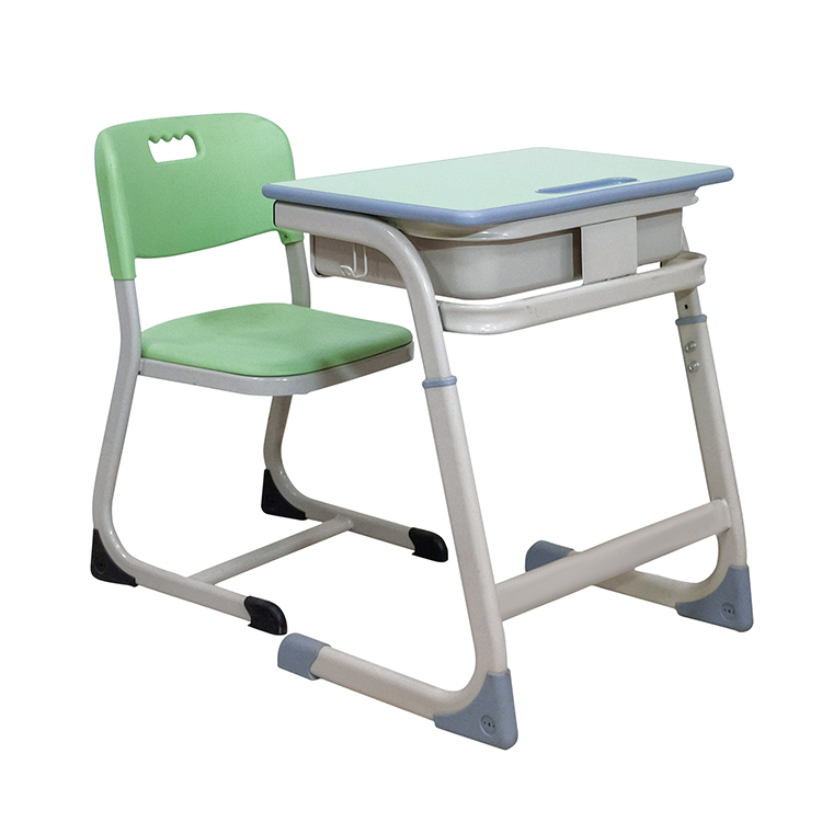 Modern High Mdf Metal Frame Double Student Desk And Chair School Furniture