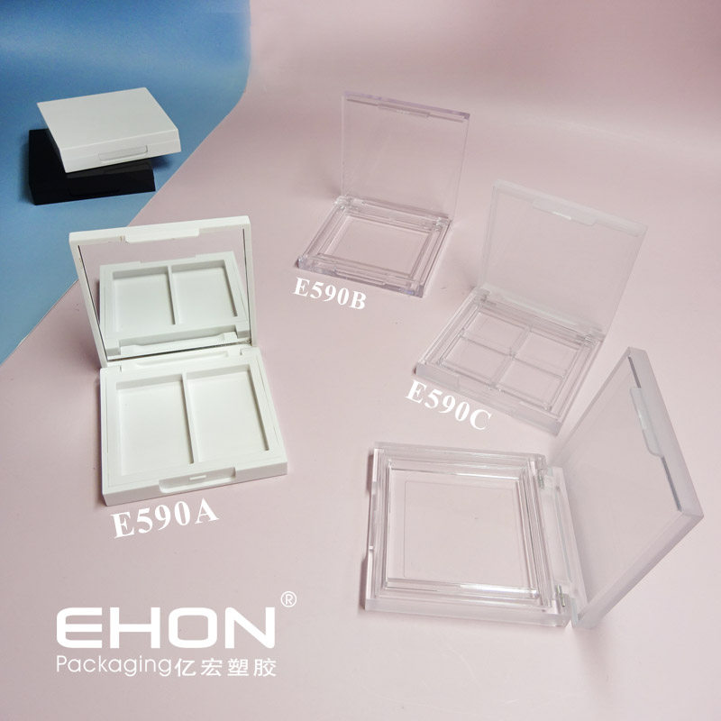 Wholesale Square Eyeshadow Case Eyeshadow Palette Powder Case Packaging With Mirror