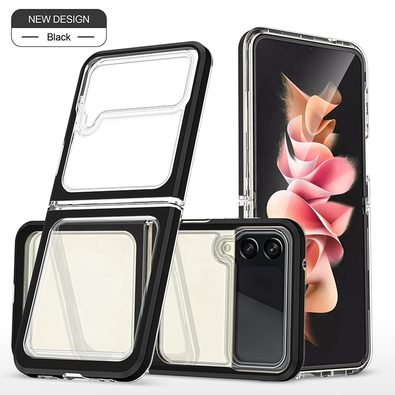 For Samsung Galaxy Z Flip 3 Case Anti Shock Soft TPU PC Custom Clear Mobile Phone Cases For Samsung Z Flip 3