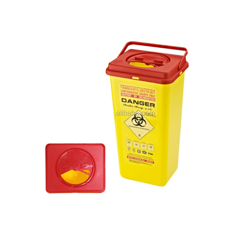 Hospital 5L Sharps Container Disposable Sharp Box Medical Waste Container