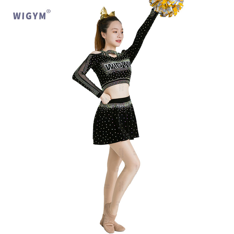 Latest Design Long sleeved Professional Water Diamond Customized Design Wholesale All Star Cheerleading Uniform cheerleading