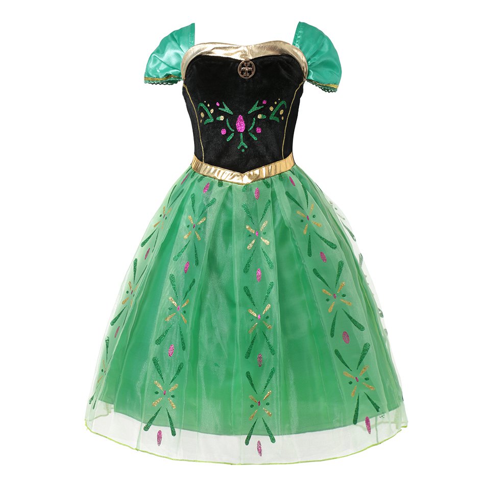 2021 Drop Shipping hot selling Anna Princess Dress Children Floral Clothing Fairy Tale Cinderella Cosplay Costume Dress