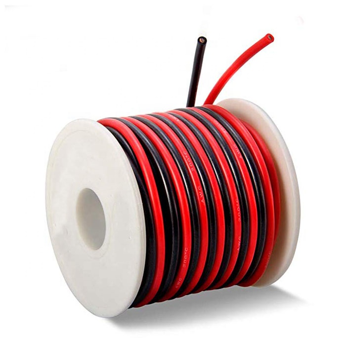 Лидер продаж, гибкие силиконовые провода 10awg, пряди 1050/0, 08TS с катушкой, длина 10 футов (3 метра), красный и черный