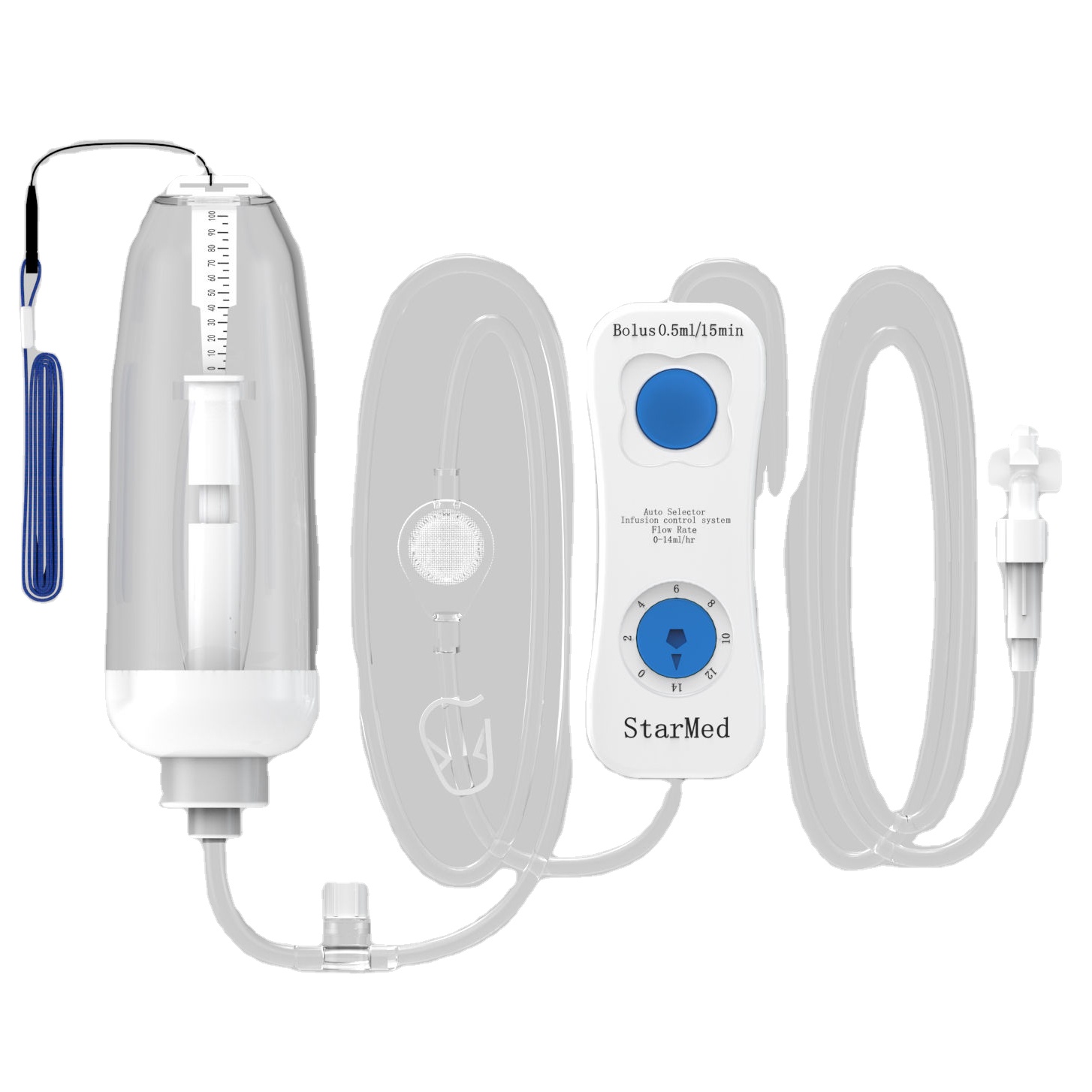 Medical Sterile Analgesia Elastomeric Disposable Infusion Pump-Syringe for Non-Electric Power