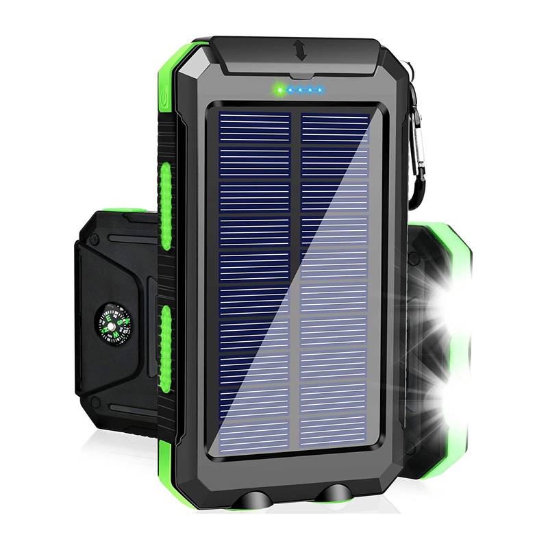 Водонепроницаемый Кемпинг 20000 мАч солнечный Power Bank Солнечное зарядное устройство, Внешняя батарея резервного батарейный блок с двумя портами USB для сотового телефона
