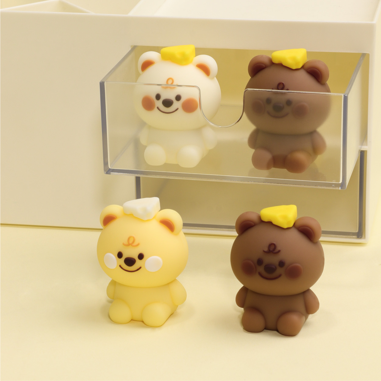 KUKI Cheap Standard Pencil Sharpener School Student cute cheese bear  Sharpener