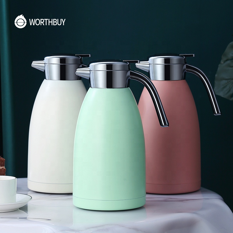 2.2L интеллигентая (ый) нажимной тип горячей воды термос кувшин вакуумная теплоизоляция из нержавеющей стали воды из твердого английского фарфора герметичность бутылки с водой